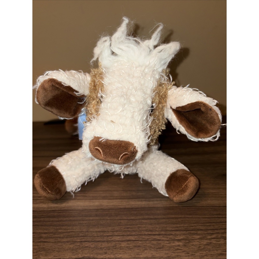 Bunnies By The Bay Moo Moo The Cow Bull w/Blue Bandana Plush Stuffed Animal Toy